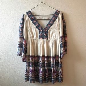 Free People Tribal Print Peasant Dress